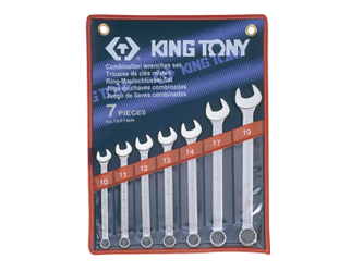 ZESTAW KLUCZY PŁASKO-OCZKOWYCH   7cz.  10 - 19mm,  ETUI