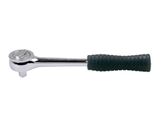 GRZECHOTKA  3/8''  45 ZĘBÓW  200mm  CHROM,  UCHWYT  GUMOWY