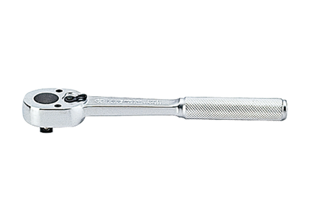 GRZECHOTKA UCHYLNA 3/8"  32 ZĘBY  200mm  CHROM,  UCHWYT  MOLETOWANY, BLOKADA