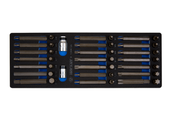 ZESTAW BITÓW 10mm  44cz.  HEX  4 - 12mm,  TORX  T20 - T60,  SPLINE  5 - 12mm, WKŁAD Z PIANKI DO WÓZKA