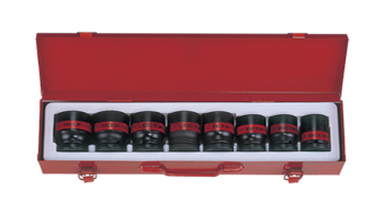 ZESTAW NASADEK UDAROWYCH 3/4'' 8cz. KRÓTKIE/LEKKIE 6-kąt. CALOWE 1' -1.1/2'', KASETA