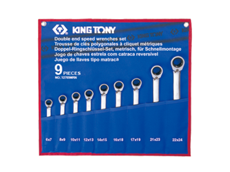 ZESTAW KLUCZY OCZKOWYCH Z GRZECHOTKĄ DWUKIERUNKOWĄ 9cz. 6 - 24mm