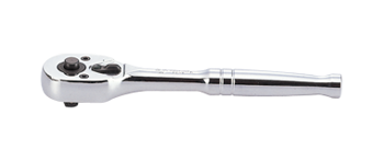 GRZECHOTKA Z PRZYCISKIEM 1/4'' 24 ZĘBY 140mm CHROM, UCHWYT POLEROWANY