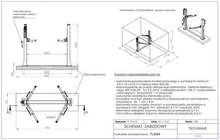 Podnośnik dwukolumnowy automatyczny 4T TL0004-400V