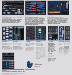ZESTAW 368cz. NARZĘDZI DO WÓZKA KINGTONY (WKŁADY Z PIANKI)