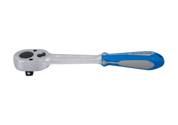 GRZECHOTKA UCHYLNA 3/8" 32 ZĘBY 200mm CHROM, UCHWYT GUMOWY, BLOKADA