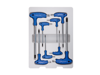 ZESTAW IMBUSÓW  Z  UCHWYTEM ''L''  8szt.  1160  -  HEX / HEX  Z  KULKĄ   2 - 10mm,  KARTON