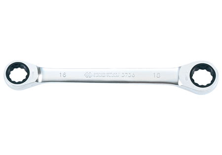 KLUCZ OCZKOWY DWUSTRONNY Z GRZECHOTKĄ JEDNOKIERUNKOWĄ 72 ZĘBY  128 x 8mm x 9mm
