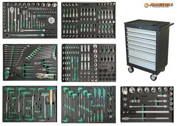 Wózek z zestawem 326szt. narzędzi Jonnesway we wkładkach EVA