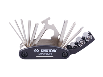 ZESTAW NARZĘDZI ROWEROWYCH, HEX 2 - 6mm, NASADKI 8 - 10mm, PH2, PŁASKI 5.0, UCHWYT PLAST.