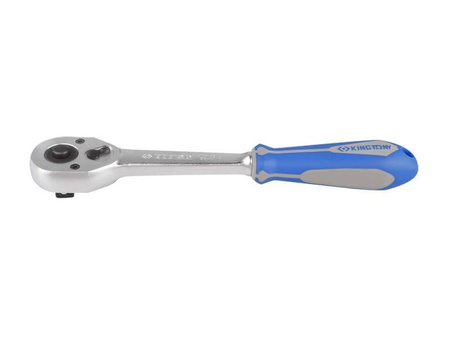 GRZECHOTKA  Z PRZYCISKIEM 1/2''   32 ZĘBY  250mm  CHROM,  UCHWYT  GUMOWY