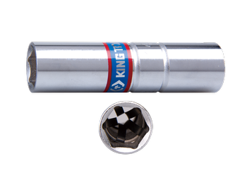 NASADKA  DO  ŚWIEC 3/8"  16mm x 70mm  6-kąt. CHROM, WKŁADKA Z METALOWYM KLIPSEM