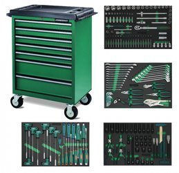 Wózek 7-szufladowy z zestawem 188szt. narzędzi we wkładkach EVA