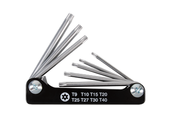 ZESTAW IMBUSÓW  8 szt. TORX Z OTWOREM  T9 - T40, UCHWYT SCYZORYK, BLISTER