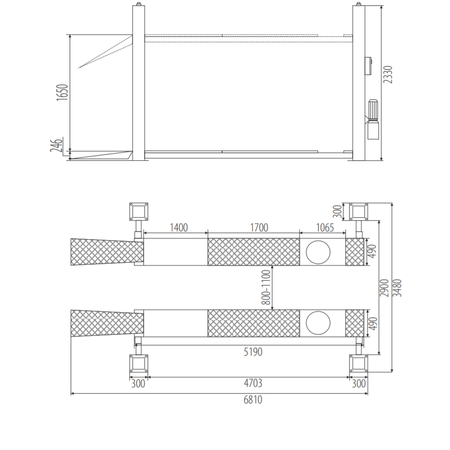 NORTEC PODNOŚNIK 4-KOLUMNOWY DIAGNOSTYCZNY PO550G3