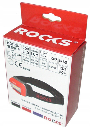 LAMPA CZOŁOWA Z SENSOREM 300 Lm ROOKS OK-03.3000