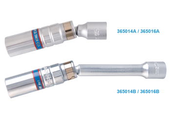 PRZEGUBOWA NASADKA DO ŚWIEC 3/8" 14mm x 94mm 12-kąt. CHROM, WKŁADKA Z METALOWYM KLIPSEM