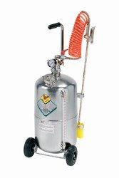 Rozpylacz na zbiorniku 24l ze stali nierdzewnej- polerowanej na kołach