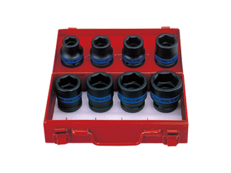 ZESTAW NASADEK UDAROWYCH 3/4'' 8cz. KRÓTKIE 6-kąt.19- 38mm, KASETA