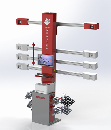 Werther instrument do pomiaru i regulacji geometrii kół 3D, zabudowa z podnośnik  9002 3D LIFT - MUNSTER 