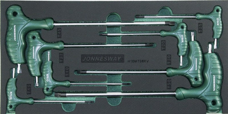 Kpl. 8szt. kluczy kątowych TORX z uchwytem we wkładce EVA H10MT08KV