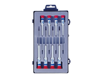 ZESTAW WKRĘTAKÓW PRECYZYJNYCH 8cz. PŁASKIE 1,0 - 4,0 x 75mm, PUDEŁKO PLAST., BLISTER