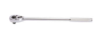 GRZECHOTKA Z PRZYCISKIEM 1/2'' 32 ZĘBY 400mm CHROM, UCHWYT MOLETOWANY