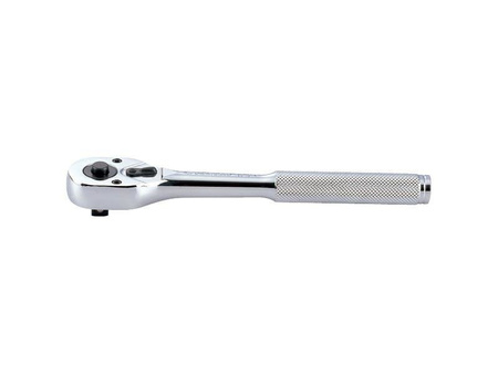 GRZECHOTKA  Z PRZYCISKIEM 3/8''   32 ZĘBY  200mm  CHROM,  UCHWYT  MOLETOWANY