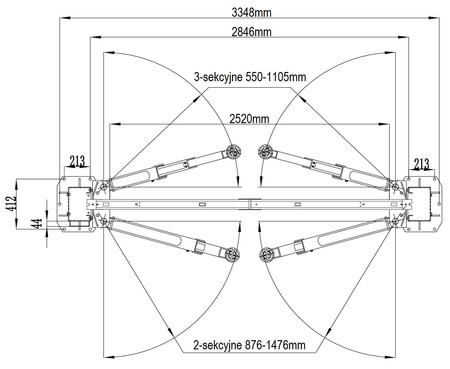 Podnośnik dwukolumnowy automat AMT z łączeniem górnym 4T TL0006-400V