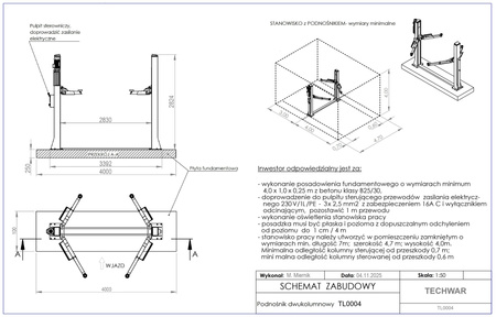 Podnośnik dwukolumnowy automatyczny 4T TL0004-230V