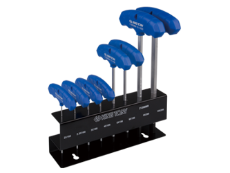 ZESTAW IMBUSÓW  Z  UCHWYTEM ''T''  8szt.  1155  -  HEX  2 - 10mm,  STOJAK