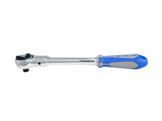 GRZECHOTKA 1/2'' Z RUCHOMĄ GŁOWICĄ 72 ZĘBY, Z PRZYCISKIEM, 300mm, UCHWYT GUMOWY