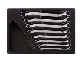ZESTAW KLUCZY OCZKOWYCH ODGIĘTYCH  45°  8cz.  6 - 22mm, WKŁAD DO WÓZKA