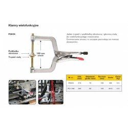 Ścisk klamrowy wielofunkcyjny 280x89x100 mm M10