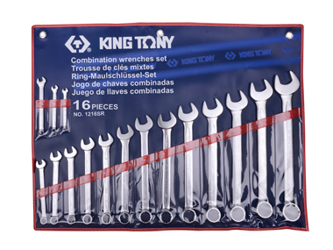 ZESTAW KLUCZY PŁASKO-OCZKOWYCH  16cz. CALOWE 1/4" - 1-1/4''  ETUI