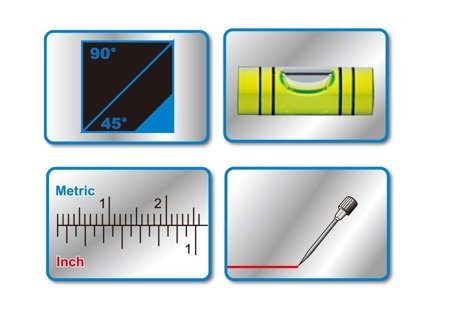 KĄTOWNIK UNIWERSALNY Z POZIOMICĄ 300mm