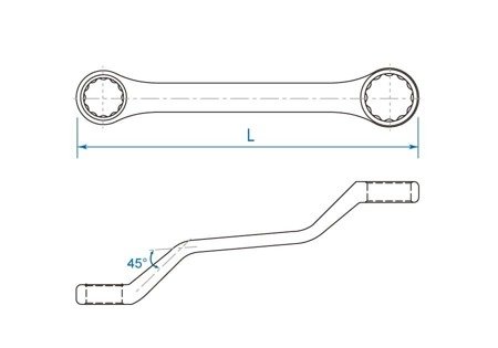 KLUCZ  OCZKOWY  ODGIĘTY  45° MINI 115MM    10 x 11mm