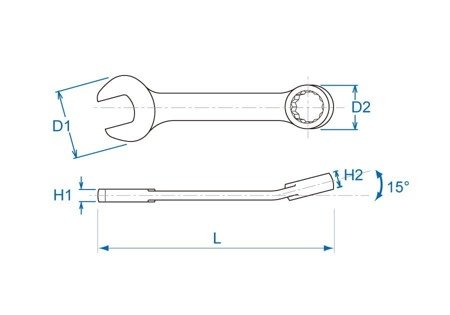 KLUCZ  PŁASKO-OCZKOWY KRÓTKI 10mm x 95mm