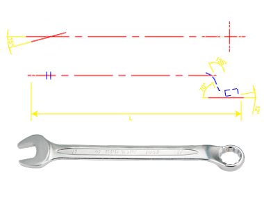 KLUCZ  PŁASKO-OCZKOWY ODGIĘTY 45* 9mm