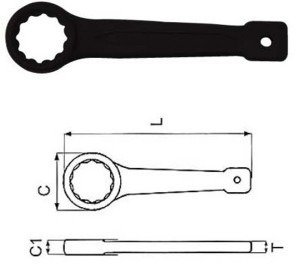 Klucz oczkowy udarowy 32mm    W72132