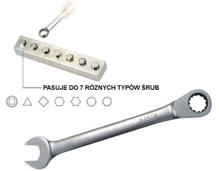 Klucz płasko-oczkowy z grzechotką SUPER TECH 13 W86113