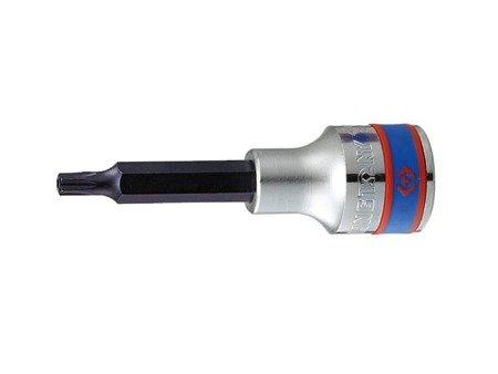 NASADKA  DŁUGA   1/2''   Z  KOŃCÓWKĄ  TORX  Z  OTWOREM  T25 x 80mm