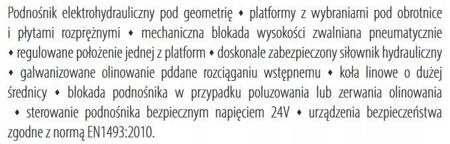 NORTEC PODNOŚNIK 4-KOLUMNOWY DIAGNOSTYCZNY PO550G3