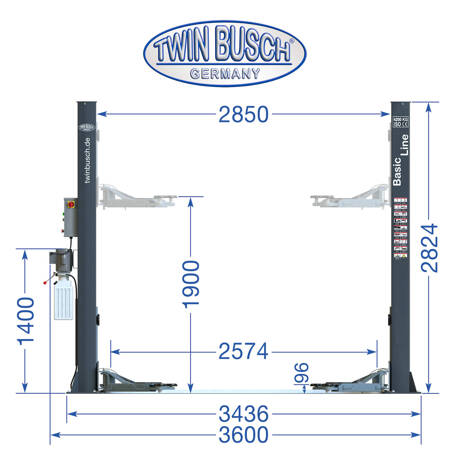 Podnośnik Dwukolumnowy Twin Busch TW 242M-G GREY – Line