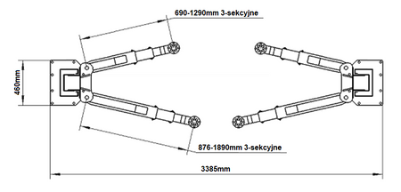 Podnośnik dwukolumnowy 4000kg z łączeniem górnym 4,5m TQ0003