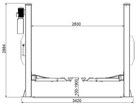 Podnośnik dwukolumnowy automatyczny z systemem APS 4000kg TC0004