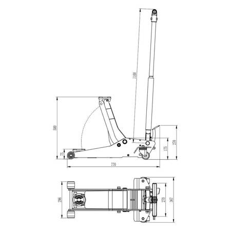 Podnośnik hydrauliczny żaba 2T Snit S-2TP z blokadą mechaniczną