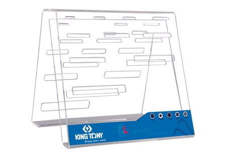 STOJAK EKSPOZYCYJNY Z PLEXI DO KLUCZY TYPU "L"