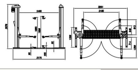 Werther Podnośnik dwukolumnowy, mechaniczny, z podstawą, 3000 kg 301