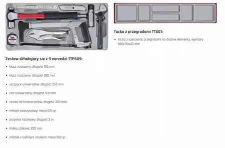 Wózek warsztatowy szafka Tengtools 546 narzędzi